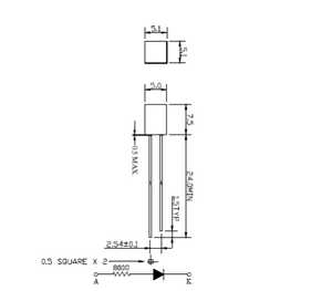 Diode LED carrée orange 557, résistance 5,0x7,5 mm, lampe LED DC12V, <span class=keywords><strong>couleurs</strong></span> personnalisables, durée de vie 100 000 h, garantie 2 ans, 20 mA - Product Image 4