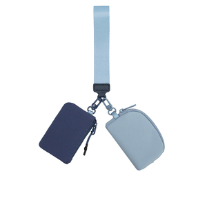 <span class=keywords><strong>Pocket</strong></span> para mulheres com zip duplo, pulseira com chaveiro portátil para moedas e cartões, carteira com pulseira dupla - Product Image 3