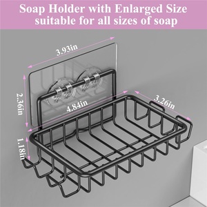 Support mural moderne en acier inoxydable pour savon, avec ventouses, design étanche, égouttoir monocouche pour appartements et hôtels - Product Image 6