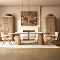 Chaise d'appoint de salle à manger en 2 pièces, pieds en bois robustes et durables, dossier rembourré en tissu, chaises de salle à manger pour appartements de petite taille