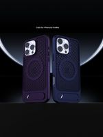 Coque de téléphone magnétique antichoc avec support plat et dissipation thermique premium pour iPhone 12 13 14 15 16 17 18 Pro Max