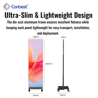 Pantalla LED Plegable para Interiores Canbest Cob P1.2 P1.5, Cartel LED de Doble Cara de 1200nit, Pantalla de Video para Stand de Ferias Comerciales