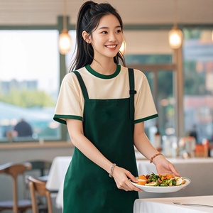 Camiseta de manga corta de algodón puro con logotipo impreso personalizado <span class=keywords><strong>para</strong></span> trabajadores de restaurante, Bar, camarero de catering de verano, accesorios de ropa de trabajo calientes - Product Image 5