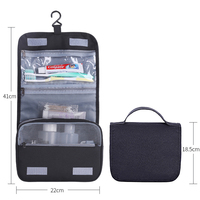 Trousse de Toilette de Voyage Multifonctionnelle Pliable à Suspendre Grande Capacité avec Fermeture Éclair et Crochet pour Sac, Douche, Gym, Bain