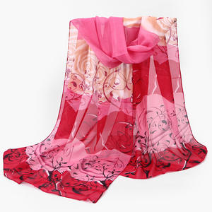 September harga diskon syal sifon cetak mawar kualitas tinggi selendang Islam panjang lembut syal sifon Muslim - Product Image 2