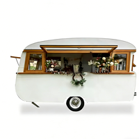 Chariot à nourriture vintage en aluminium, chariot à desserts, salon mobile, remorque à café et à frites avec couleur et taille personnalisées, résistant à la rouille