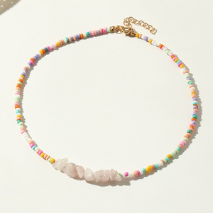 Collier en perles 3d personnalisé, chaîne en cristal irrégulier avec pendentif, ras du cou, clavicule - Product Image 1
