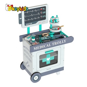 Usine OEM médecin simulé playsets <span class=keywords><strong>chariot</strong></span> médical en <span class=keywords><strong>bois</strong></span> jouet pour enfants W10D614 - Product Image 2