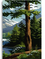 Pintura por Números para Adultos, Kit de Pintura al Óleo Digital DIY de 3 Piezas con Paisaje de Montaña y Río, para Regalo