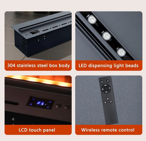 Cheminée à vapeur atomisante 3D de luxe avec couleur et luminosité de flamme LED réglables, cheminée décorative d'intérieur autoportante - Product Image 6