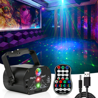 Ihomemix - Mini Láser USB Rojo y Verde, Mini Luz LED para Fiestas, Discotecas, DJ, Proyector Inteligente de 4 Haces