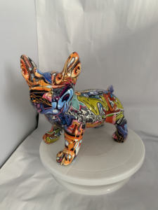 Scultura dipinta del giardino della scultura del Bulldog francese della statuetta del cane di personalizzazione - Product Image 2