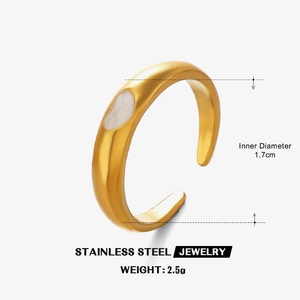 Women's Stainless Steel <b>Open</b> Adjustable <b>Ring</b>, Fashionable Gold Oil-drop love <b>Ring</b>, Unique Hip-hop Trend, Versatile Heart <b>Ring</b> - Product Image 4