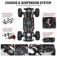 RGT EX86181 Crusher 1/10 4WD RC Crawler RTR Tout-Terrain en Métal et Résine pour ESC 60A Moteur RC550 à Couple Élevé 2.4G 4CH