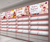 Meuble de présentation sur mesure pour cosmétiques et maquillage, armoire haute en bois pour salon de manucure, présentoir pour vernis à ongles