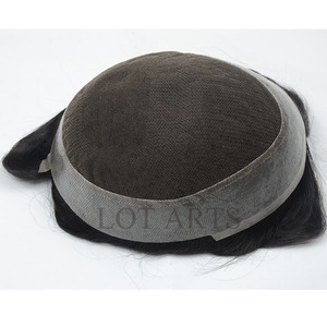 1B #   Parrucchino <span class=keywords><strong>da</strong></span> <span class=keywords><strong>uomo</strong></span> in capelli umani Remy indiani neri, base liscia con PU perimetrale, 100% vergini, senza grovigli - Product Image 6
