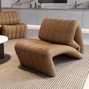 Sofá <span class=keywords><strong>cama</strong></span> convertible moderno, sillón plegable tapizado, sillón otomano ajustable de cuero, sillón curvo para hoteles - Product Image 3