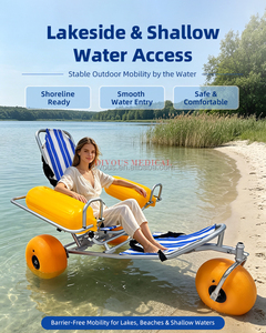 Fauteuil roulant de plage gonflable à grandes roues DIVOUS, un fauteuil roulant manuel adapté à une utilisation en extérieur, aux soins à domicile et aux milieux hospitaliers - Product Image 5