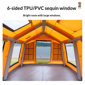 Groene Oor Aap Grote Luxe 5 6 <span class=keywords><strong>7</strong></span> Persoons Waterdichte Duurzame Opblaasbare Luchtdichte Kampeertent voor Buiten Kamperen - Product Image 3