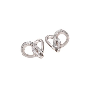 Orecchini a Perno Semplici a Forma di Triangolo e Cuore per Donne, Design con Linee Intrecciate, Accessori per Orecchie - Product Image 5