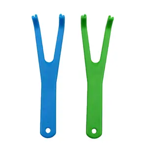 Poignée de remplacement réutilisable en forme de Y pour soins bucco-dentaires Flosser OEM Plastique Vert Coloré Flossmate Dental Floss Holders