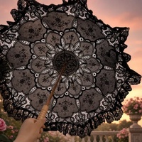 Parapluie artisanal en dentelle avec armature en acier, mini Lolita, style européen, accessoire de voyage, de photographie de mariage et de danse