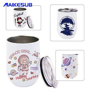 Bouteille en acier inoxydable par sublimation, 12oz, sous vide, en forme d'œuf, gobelet à eau, tasses à vin à double paroi avec couvercle, nouveau, - Product Image 5