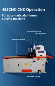 Découpeuse entièrement automatique du moteur 4kw pour l'état neuf de radiateur de profil en aluminium avec la caractéristique d'alimentation automatique - Product Image 5