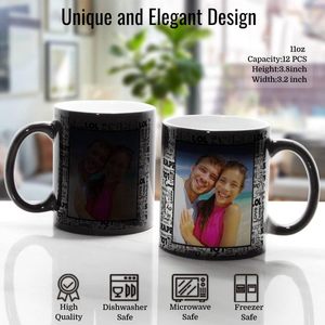 Tasses à café en céramique mate personnalisables avec logo, réutilisables, thermosensibles, changeant de couleur, portables, vierges pour sublimation, tasses magiques - Product Image 5