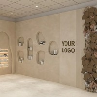 Station de coiffure moderne pour salon de coiffure |   Ensemble table de barbier personnalisée et miroir LED |   Solution tout-en-un pour le mobilier et la décoration de salons de coiffure