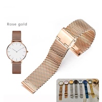 Bracelet de montre en acier inoxydable Milanaise personnalisé Besseron Watch Factory 18 mm 20 mm, respirant, amovible, avec boucle auto-agrippante