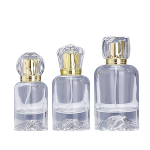 High-end Transparent Volcano-Shaped Cylindrical <b>Glass</b> Pump <b>Spray</b> <b>Bottle</b> Pressed Neck Perfume 50ml Decal Surface/ - Product Image 1
