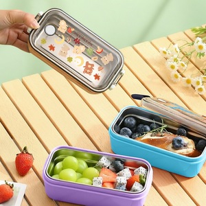 <span class=keywords><strong>C71</strong></span> Contenitore per Pranzo Portatile per Bambini, Carino Design a Cartoni Animati, in Acciaio Inox 304, Isolato Termicamente, Adatto al Microonde - Product Image 2