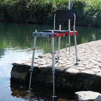 Canne à pêche extérieure Station de chasse petite chaise de terrain de pêche pliante en aluminium avec accessoires de pêche
