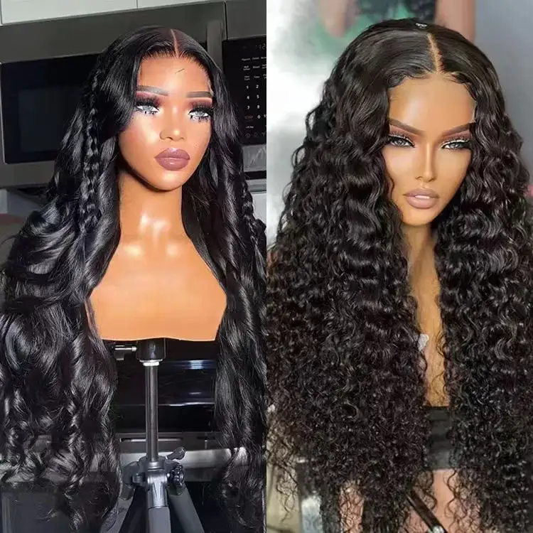 180% 13X6 Deep Wave Lace Front Wig 30In Raw Indian Loose Deep Wave Wig 40 Inch Curly Deep Wave Hd Lace Frontal Human Hair Wig