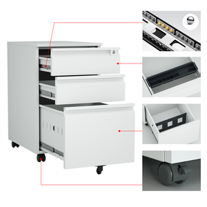 Офисное оборудование для рабочего места под столом с 3-мя выдвижными ящиками, вертикальный мобильный шкаф для хранения документов - Product Image 6
