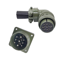 Connecteur circulaire Amphenol 9 broches 46A/23A, prise à angle droit MS3108A-24-11S, prise MS3102A-24-11P, MS5015 MIL-C-5015