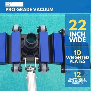 Tête d'aspirateur de <span class=keywords><strong>piscine</strong></span> de qualité commerciale extra-large de 22 pouces, avec 10 plaques lestées, poignée en aluminium et brosse inférieure rotative - Product Image 3