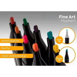 ปากกามาร์คเกอร์ NOVISON 24 30 40 60 80 168 สี หัวคู่ แบบสี่เหลี่ยม PET สำหรับงานศิลปะ - Product Image 3