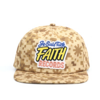 Topi Snapback Pola Camo Kustom dengan Logo Bordir Berkualitas Tinggi Tanpa Struktur