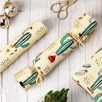 Papier cadeau à motif de cactus mignon, rouleau de papier spécial avec feuille d'or, papier couché pour emballage cadeau, artisanat, fête d'anniversaire pour enfants