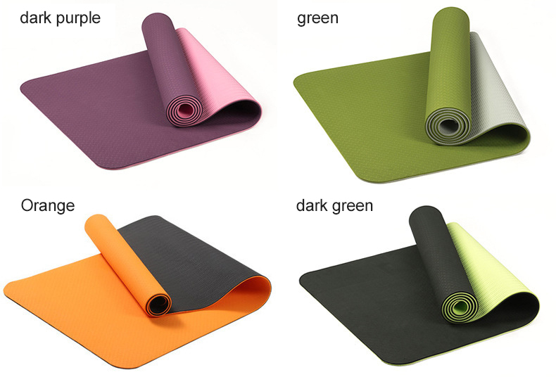 Gym Pilates Yoga Tpe Rubber Thick Fitness Mat Anti Slip Custom Logo 5