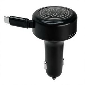 STW 65W USB C Car Charger with Built-in Type C Cable PD Fast Charging Dual Port <b>Adapter</b> for MacBook iPhone 15/16 Pro Max - Product Image 1