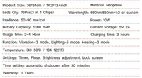 Kabellose 660nm 850nm Wärme-Vibrations-Schulterbandage mit Rotlichttherapie Nacken-/Schultermassagegerät 10W 5000mAh zur Schmerzlinderung