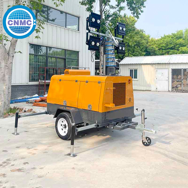 Energy-Saving Leroy Somer Diesel Light Tower Generator with ATS 230V Output and Telescopic 4-9m LED Mast for Worksites
