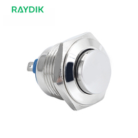 Mini bouton de commutation électrique sans Nc, loquet plat, bouton ON/OFF, 19 pièces, 16mm