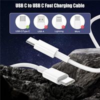 Cable USB C a USB C al por mayor, trenzado de nailon de 3 pies, cargador tipo C de 60W, cable de carga rápida USB-C a USB-C para iPhone 17 16 15 Pro