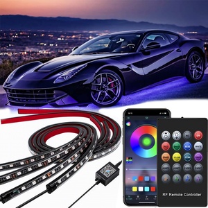 Bande lumineuse néon pour dessous <span class=keywords><strong>de</strong></span> voiture, RGB 8 couleurs, mode musique, avec télécommande par application, pour toutes les voitures - Product Image 1