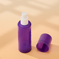 Flacon pulvérisateur sans air en plastique PET violet de 80 ml, calibre 18, écologique, pour soins de la peau, emballage de brume fine
