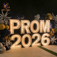 Letras LED Personalizadas de 3 y 4 Pies, Números Iluminados, Decoración para Fiesta de Graduación 2026, Artículos para Fiestas de Cumpleaños